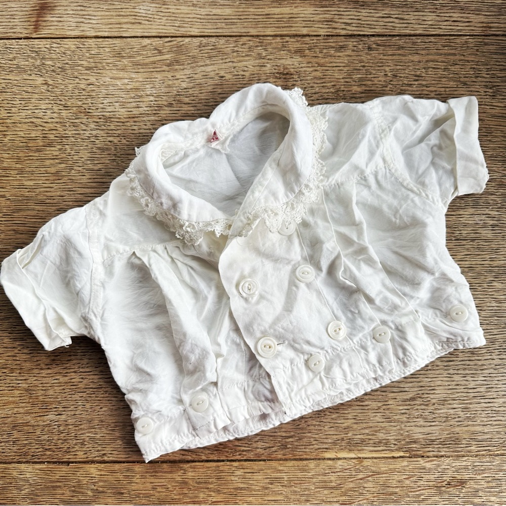 Vintage Peter Piper Infant White Jacket Antique Lightweight